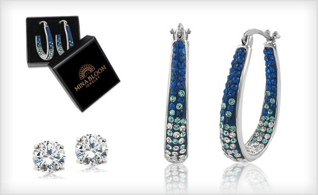 Image of $29 for Inside Out Swarovski Crystal Hoops and 2.00 CTTW Studs by Mina Bloom - Shipping Included (a $119 Value)
