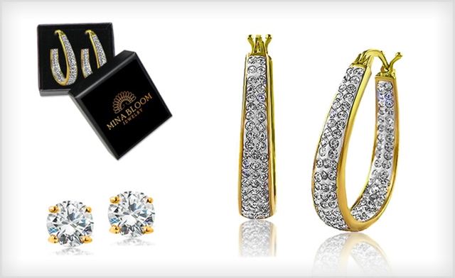 Image of $29 for Inside Out Swarovski Crystal Hoops and 2.00 CTTW Studs by Mina Bloom - Shipping Included (a $119 Value)