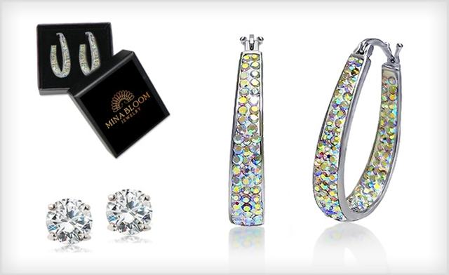 Image of $29 for Inside Out Swarovski Crystal Hoops and 2.00 CTTW Studs by Mina Bloom - Shipping Included (a $119 Value)