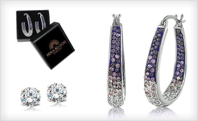 Image of $29 for Inside Out Swarovski Crystal Hoops and 2.00 CTTW Studs by Mina Bloom - Shipping Included (a $119 Value)