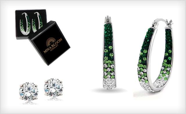 Image of $29 for Inside Out Swarovski Crystal Hoops and 2.00 CTTW Studs by Mina Bloom - Shipping Included (a $119 Value)