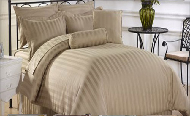 Image of $39 for Embossed Dobby Striped Microfibre Bed Sheets from MattressDirect.ca - Includes Shipping