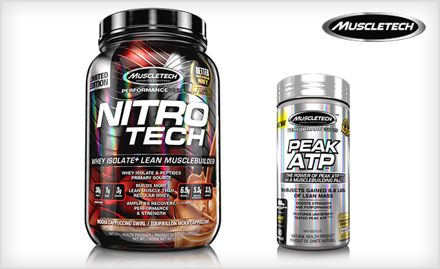 Image of $39.99 for a 2lb Nitro Tech Performance Series Cookies & Cream plus Free Peak ATP Pre-Workout Pills (a $119.99 Value)