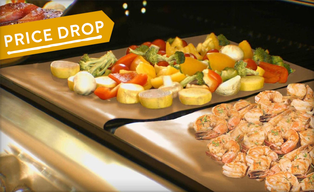 Image of $13.87 for a 2-Pack of Non-Stick Copper Grill and Bake Mats - Shipping Included (a $49 Value)