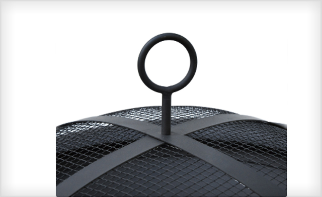 Image of $79.99 for an Outsunny 22 Inch Round Fire Pit with Poker and Spark Screen (Black) - Shipping Included (a $130 Value)