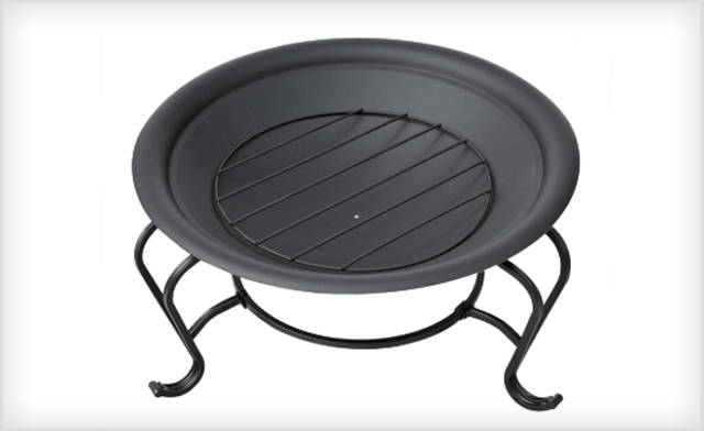 Image of $79.99 for an Outsunny 22 Inch Round Fire Pit with Poker and Spark Screen (Black) - Shipping Included (a $130 Value)
