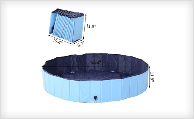 Image of Up to 65% off PawHut Foldable Pet Swimming Pools Available in Red and Blue - Shipping Included