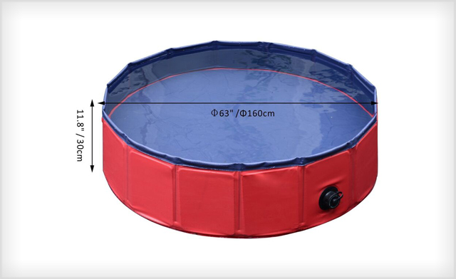 Image of Up to 65% off PawHut Foldable Pet Swimming Pools Available in Red and Blue - Shipping Included