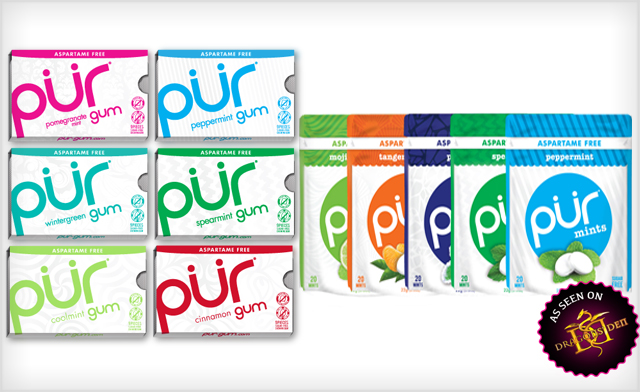 Image of $24 for 24 Packs of Aspartame-Free PÜR Gum plus 2 Packs of Bonus Mints (a $55 Value)