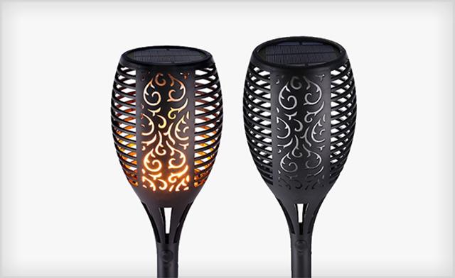 Image of Up to 72% off Solar Flame Flickering Lamp Torch - 1, 2, or 4 Pack