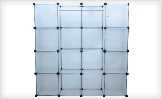 Image of $114 for a HomCom Plastic Modular Storage Organizer with 8 Enclosed Cubes -Shipping Included (a $192.09 Value)