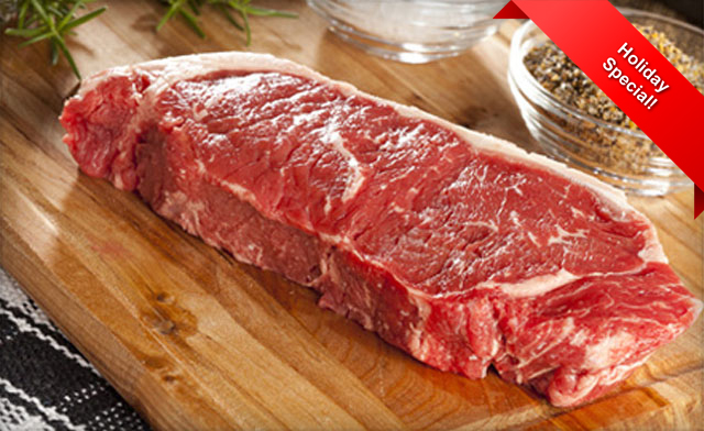 Image of $70 for 10 New York Hand-Cut AA/AAA Striploin Steaks (a $175 Value) - Holiday Special!