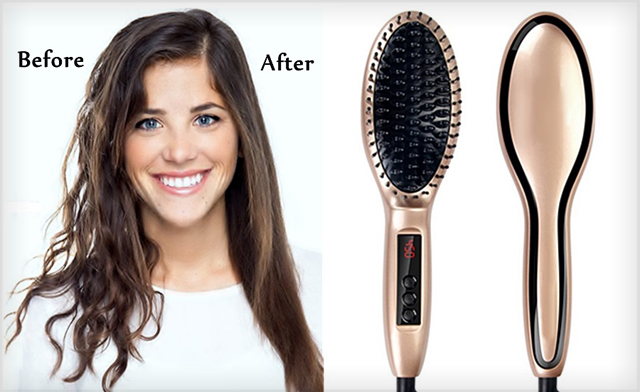Image of $85 for a Ceramic Hair Straightening Styling Brush (a $195 Value)
