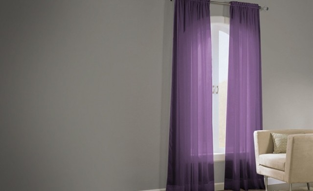 Image of 77% off Basic Elegance Voile Panel Pair Curtains