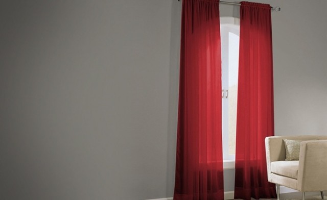 Image of 77% off Basic Elegance Voile Panel Pair Curtains