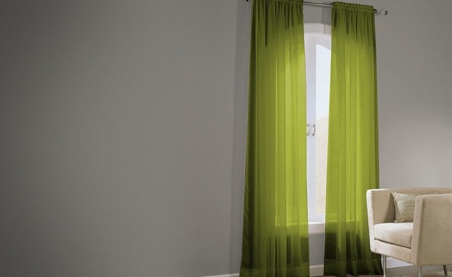 Image of 77% off Basic Elegance Voile Panel Pair Curtains