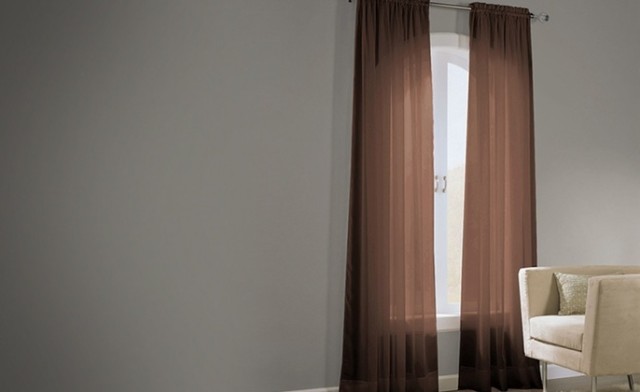 Image of 77% off Basic Elegance Voile Panel Pair Curtains