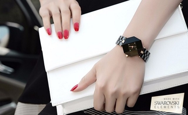 Image of $49 for a Women's Ceramic Waterproof Quartz Watch with Swarovski Elements (a $150 Value)