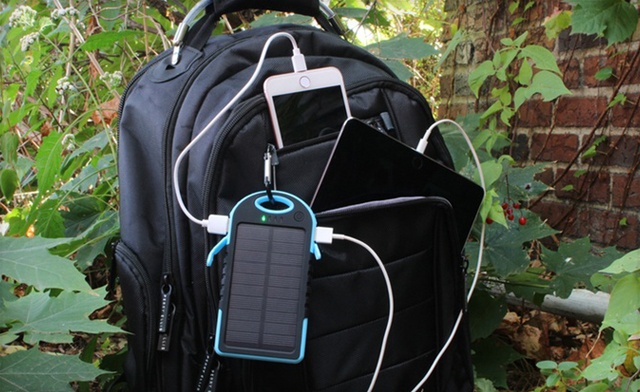 Image of $35 for a 10,000mAh Water Resistant Clip-On Solar Power Bank - Shipping Included (a $112 Value)